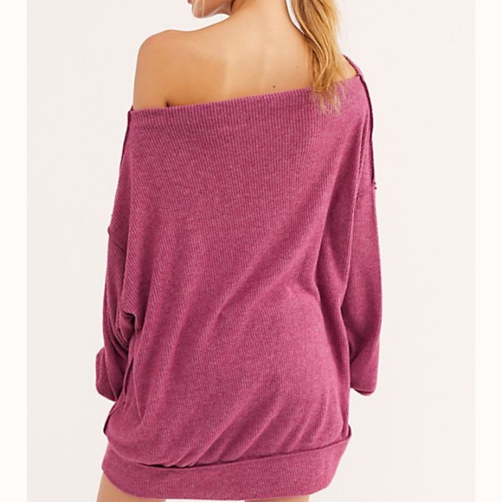 Free People Pink Off The Shoulder Sweater XS - Picture 7 of 8